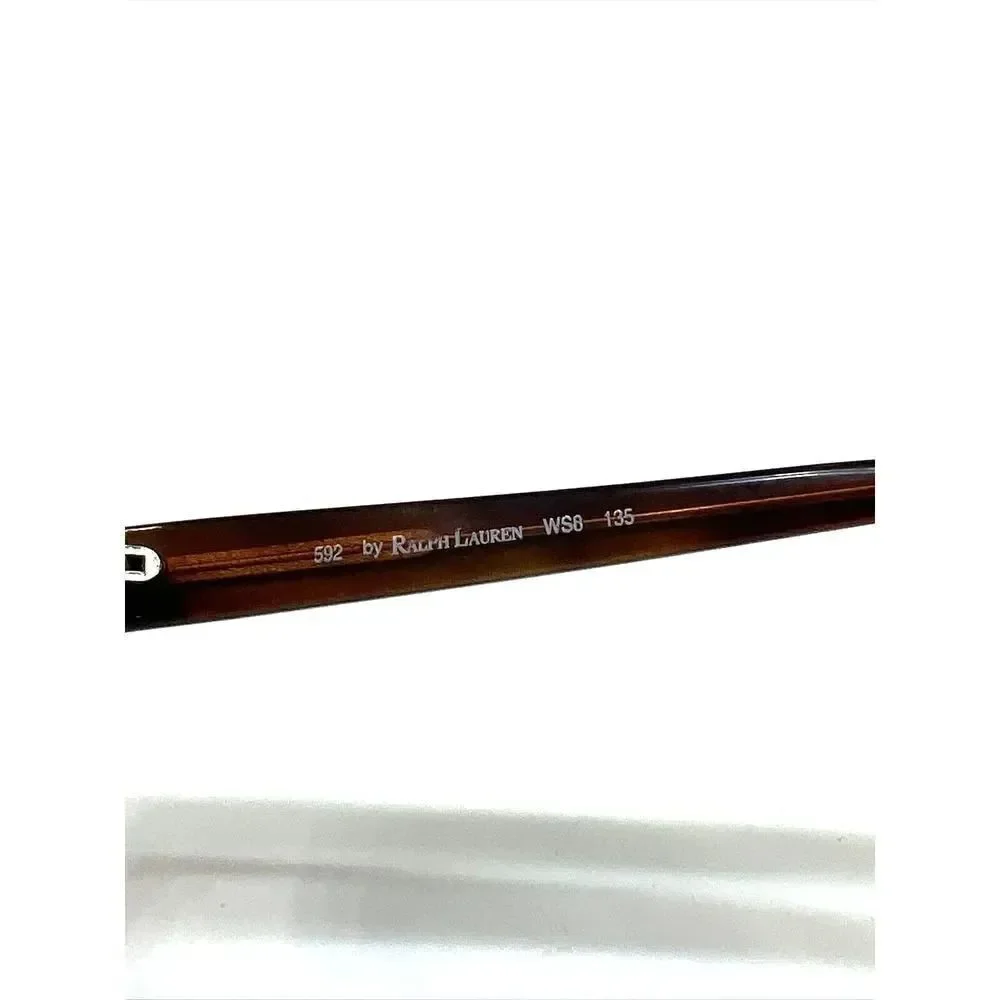 Ralph Lauren WS8 592 Black/Brown Oval Eyeglasses Frame Italy 50-16-135 Full Rim
